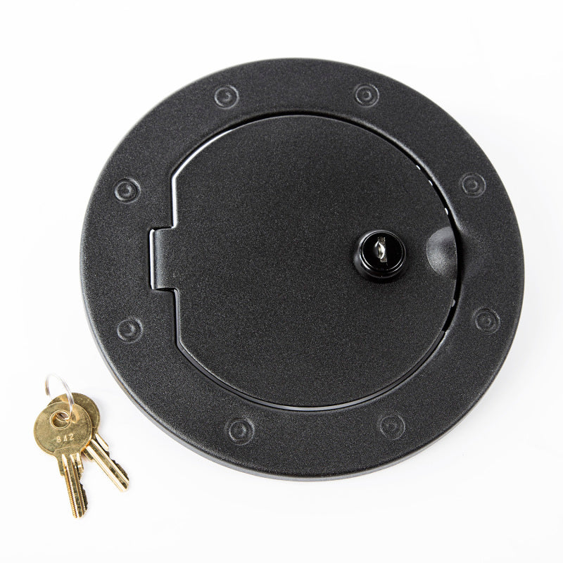 Rugged Ridge Textured Black Locking Gas Cap Door for 2007-2018 Jeep Wrangler JK - view 2