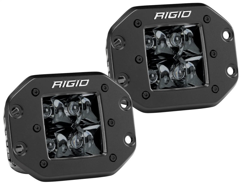 Rigid Industries D2 Midnight - Spot - Flush Mount (Pair) (part 212213BLK)
