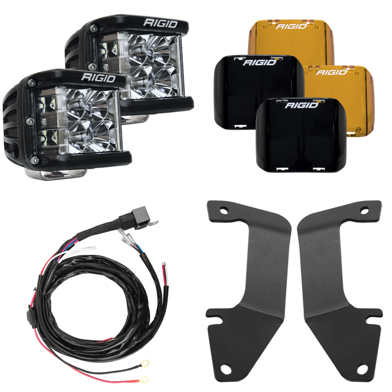 Rigid Industries 2014-2020 Toyota Tundra A-Pillar Light Kit w/ D-SS PRO Flood (part 46705)