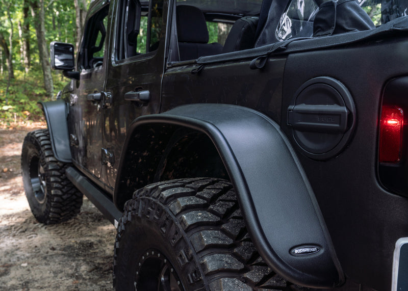 Bushwacker Flat Style Flares 4pc for 2018+ Jeep Wrangler (JL) Unlimited - Black - view 5
