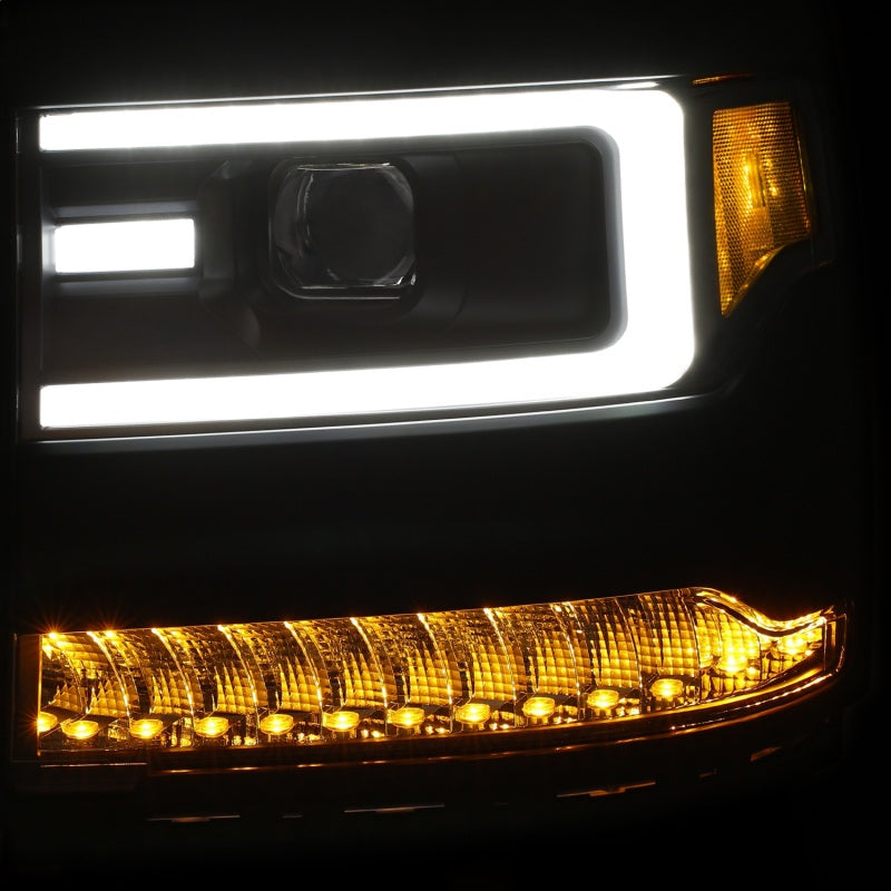 ANZO Projector Plank Style Sequential Headlights, Black - 2016-2018 Chevy Silverado 1500 - ANZO part 111375 view 3