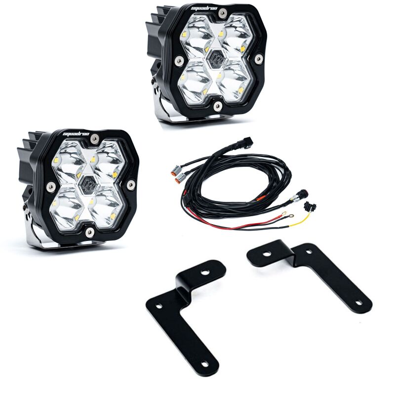 Baja Designs LED Light Kits - Jeep Wrangler & Gladiator - 18-25 Jeep JL/JT / 20-25 Gladiator Squadron 2.0 A-Pillar Sportsmen Kit (Spot) - Clear (part 440043)