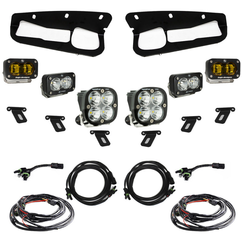Baja Designs LED Light Kits - Ford Bronco - 21-22 Ford Bronco w/Steel Bumper S2 SAE Pro Fog Pocket Light Kit - Amber (part 448179)