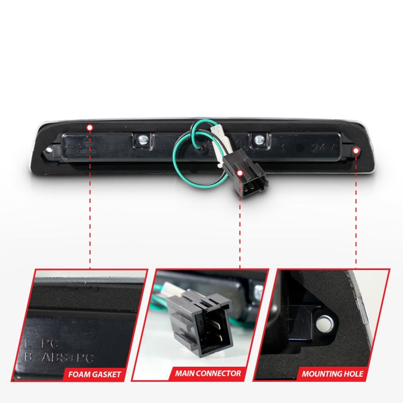 ANZO LED 3rd Brake Light, Chrome Housing, Smoke Lens - 1994-2001 Ram 1500, 1994-2002 Ram 2500/3500 - ANZO part 531046 view 5