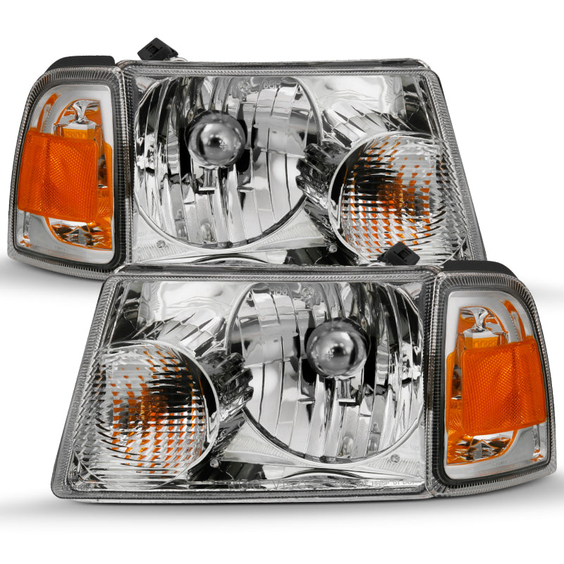 ANZO Crystal Headlights w/ Corner Lights, Chrome - 2001-2011 Ford Ranger - ANZO part 111484 view 2