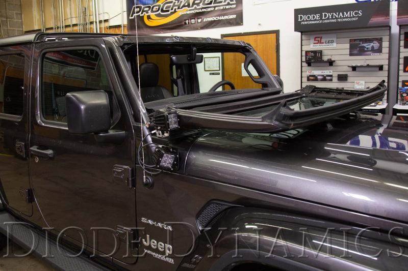 Diode Dynamics 18-21 Jeep JL Wrangler/Gladiator SS6 Cowl LED Bracket Kit - White Driving - DD6092 - view 8