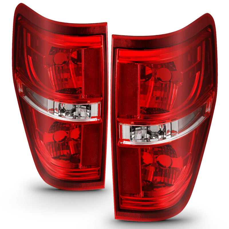 ANZO OE-Style Replacement Tail Lights, Chrome Housing, Red/Clear Lens, No Bulbs - 2009-2014 Ford F-150 - ANZO part 311299 view 2