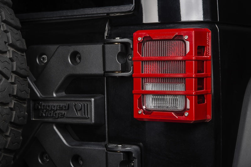Rugged Ridge Red Elite Tail Light Guards for 2007-2018 Jeep Wrangler JK - view 5