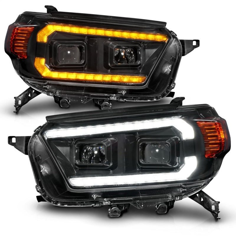 ANZO Projector Plank Style Sequential Headlights w/ DRL, Black - 2010-2013 Toyota 4Runner - ANZO part 111602 view 2