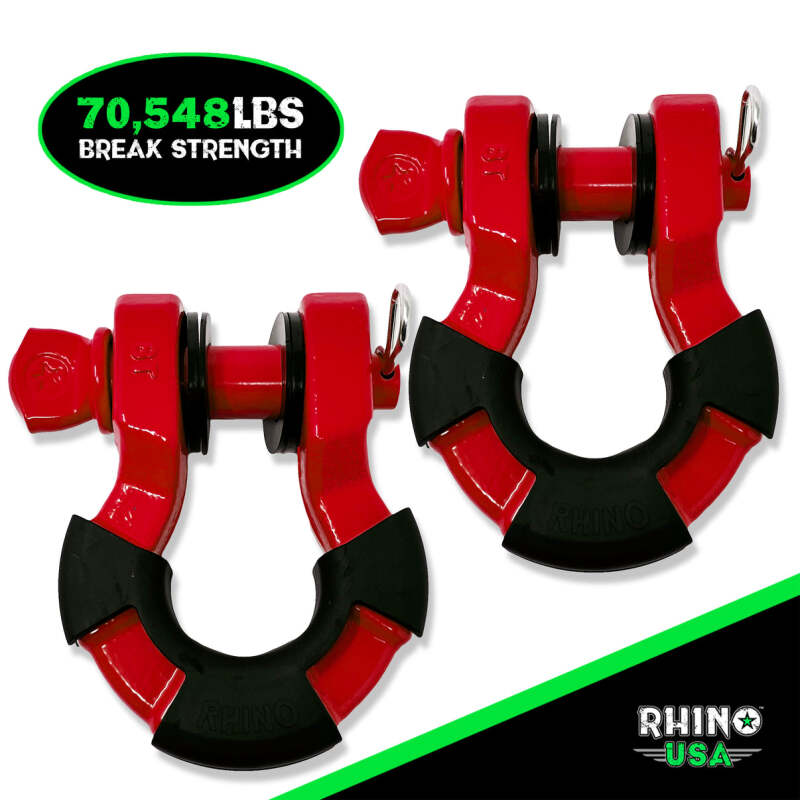 Rhino USA 8T Super Shackle 2-Pack (Red) - SUPERSHACK-RED