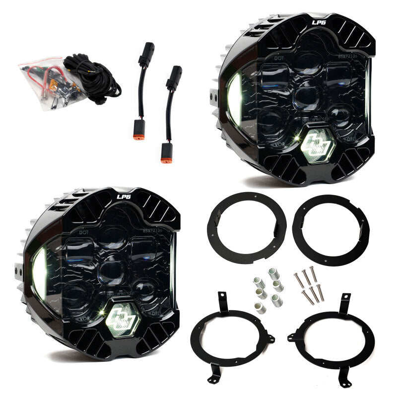 Baja Designs SAE & DOT Road-Legal LED Light Kits - Jeep Wrangler & Gladiator - 18-25 Jeep Wrangler JL/20-25 Gladiator JT (w/Halogen) DOT LP6 LED Headlight Kit - Clear (part 448313)
