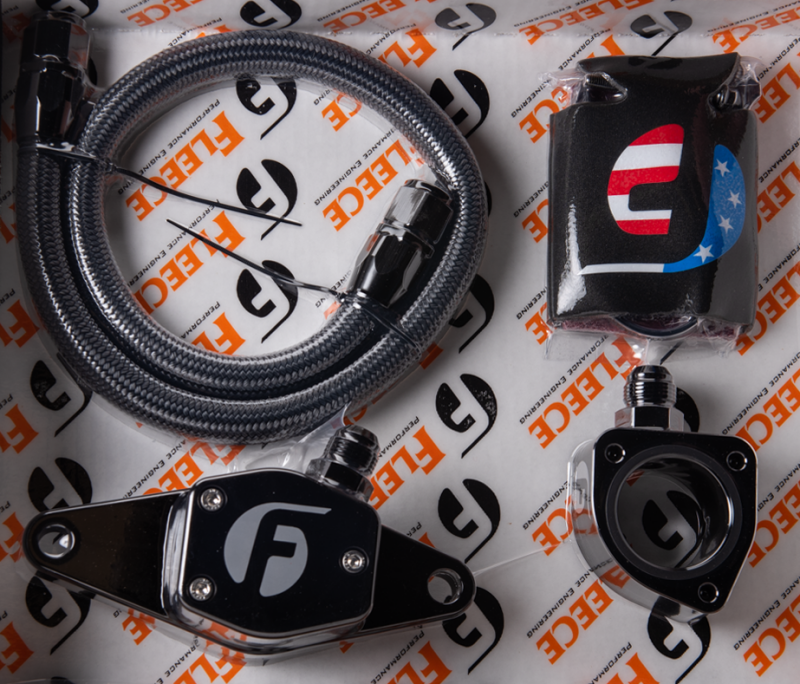 Fleece Performance Coolant Bypass Kit with Stainless Braided Line - 1998.5-2002 Dodge Ram 2500/3500 5.9L 24-Valve Cummins (VP44) - Fleece part FPE-CLNTBYPS-CUMMINS-VP-SS view 7