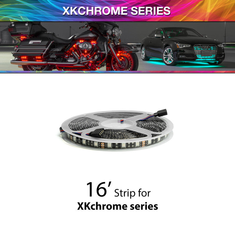 XKGLOW 16ft cuttable RGB LED strip roll w/ weather resistant coating - XK-4P-S-16FT