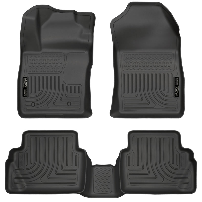 Husky Liners WeatherBeater Floor Liners - Ford & Lincoln - 11-12 Ford Fiesta WeatherBeater Combo Black Floor Liners (part 98751)