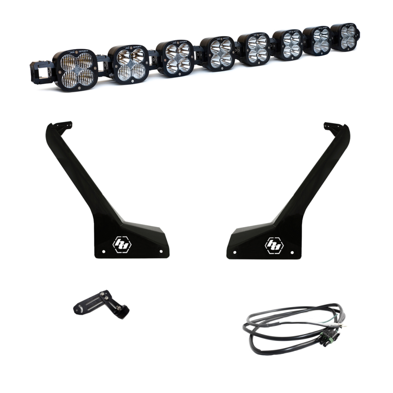 Baja Designs LED Light Kits - Jeep Wrangler & Gladiator - Jeep JL/JT Roof Bar LED Light Kit 8 XL Linkable w/ Upfitter (part 447664UP)