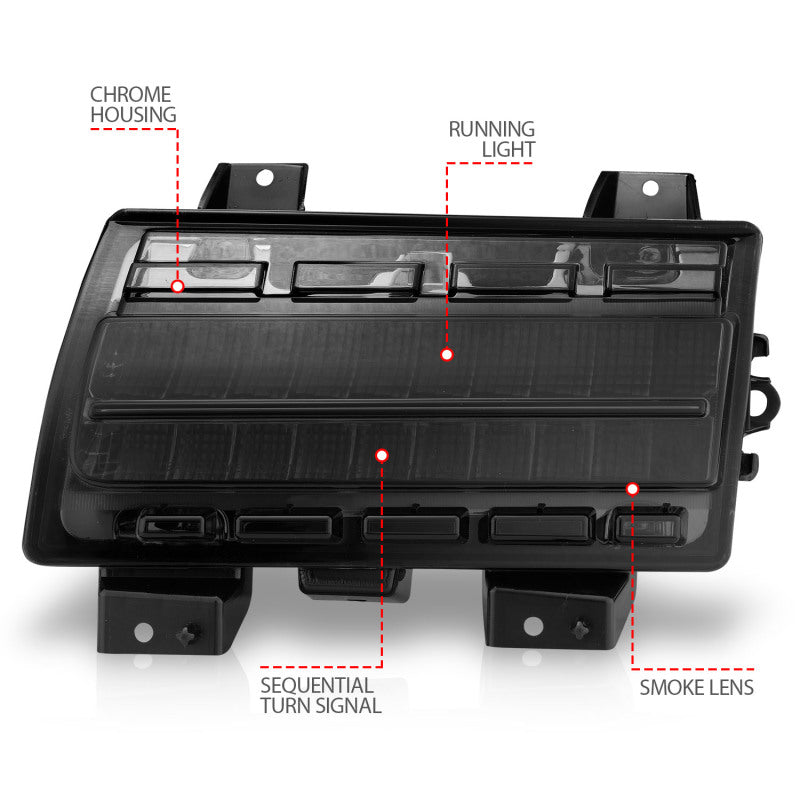 ANZO Full LED Sequential Fender Lights, Smoke Lens - 2018-2025 Jeep Wrangler, 2020-2025 Jeep Gladiator (For models with factory LED fender lights) - ANZO part 511088 view 7