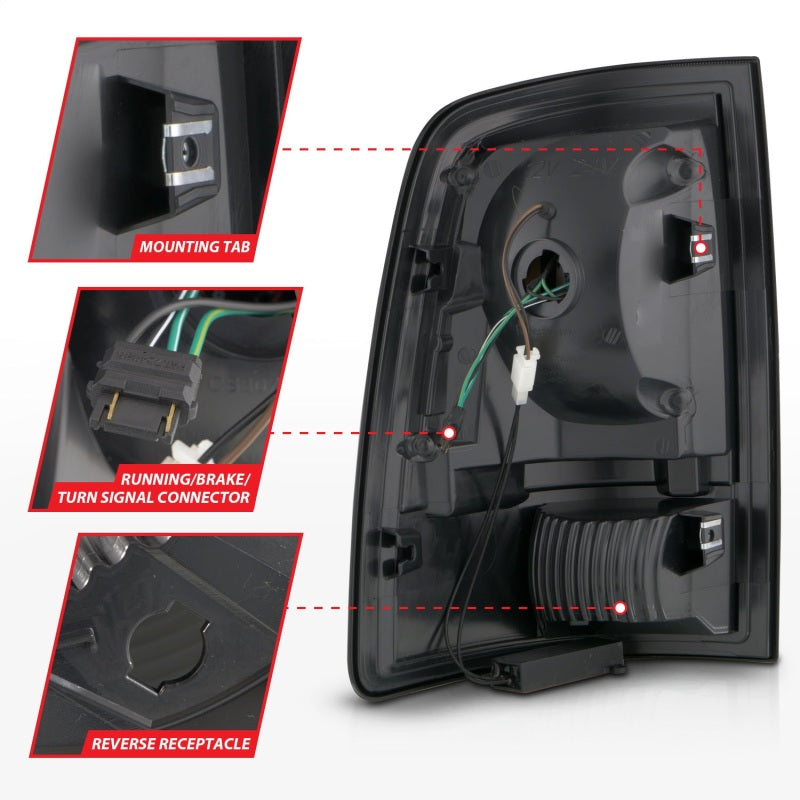 ANZO Full LED Sequential Tail Lights, Black Housing, Smoke Lens - 2009-2018 Ram 1500 - ANZO part 311453 view 5