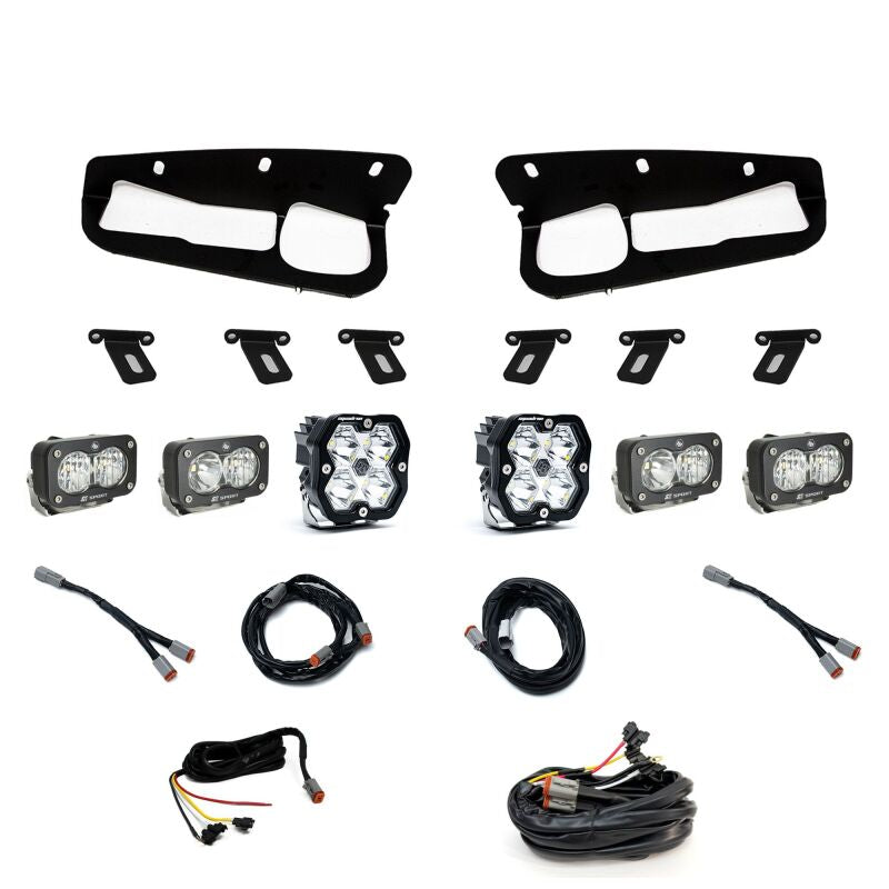 Baja Designs LED Light Kits - Ford Bronco - 21-25 Ford Bronco Squadron 2.0 (Spot) / S2 Sport D/C & W/C FPK Steel Bumper w/UP -Clear (part 440086UP)